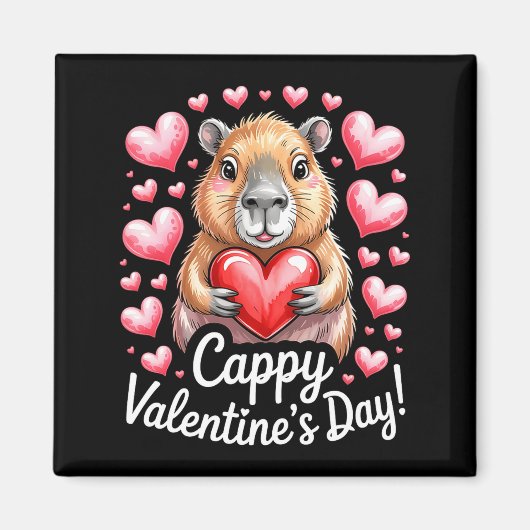 Aimant Cappy Valentine’s Day Cute Capybara Heart Design P (Devant)