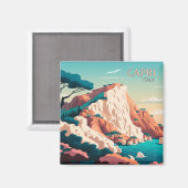 Aimant Capri Italie Citron Méditerranée île Rétro (Recto/Verso)