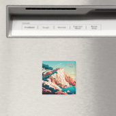 Aimant Capri Italie Citron Méditerranée île Rétro (In Situ (Lave-vaisselle))