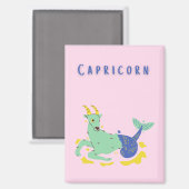 Aimant Capricorne rose, zodiaque, impression d'étoiles (Recto/Verso)