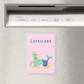 Aimant Capricorne rose, zodiaque, impression d'étoiles (In Situ (Lave-vaisselle))