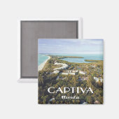 Aimant Captiva Island, Floride Vue aérienne Photo (Recto/Verso)