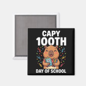 Aimant Capybara 100e jour d'école Mignon Capy Animal (Recto/Verso)