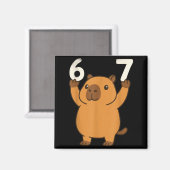 Aimant Capybara 67 Mème Six Sept Drôle (Recto/Verso)