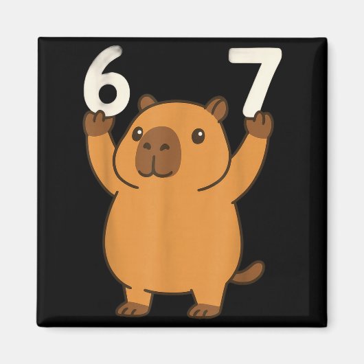 Aimant Capybara 67 Meme Six Seven Funny  (Devant)