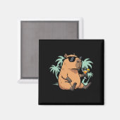 Aimant Capybara avec queue - ambiance détendue (Recto/Verso)