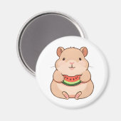 Aimant Capybara Chibi Mignon Mangeant une Tranche de Past (Recto/Verso)