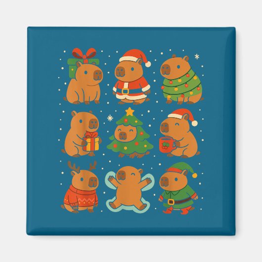 Aimant Capybara Christmas Shirt, Funny Capy Holidays  (Devant)