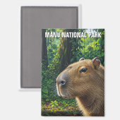 Aimant Capybara dans le parc national de Manu Pérou (Recto/Verso)