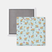 Aimant Capybara et mushroom pattern (Recto/Verso)