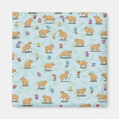 Aimant Capybara et mushroom pattern (Devant)