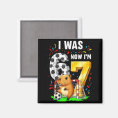 Aimant Capybara Football Anniversaire J'avais 6 ans Maint (Recto/Verso)