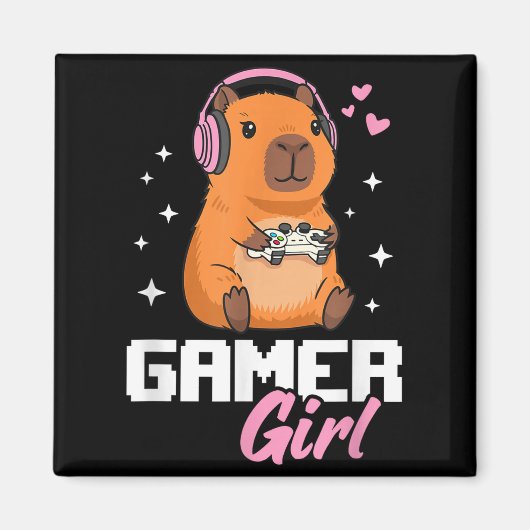 Aimant Capybara Gamer Girl Gaming  (Devant)