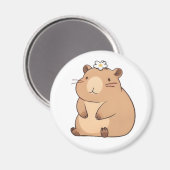 Aimant Capybara mignon avec conception Kawaii de fleur de (Recto/Verso)