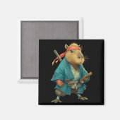Aimant Capybara Ninja Samurai Japan Funny Japanese Graphi (Recto/Verso)
