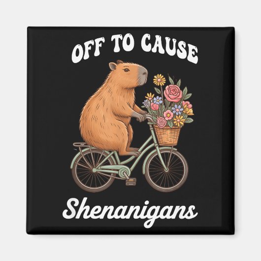 Aimant Capybara part pour causer des espiègleries jour de (Devant)