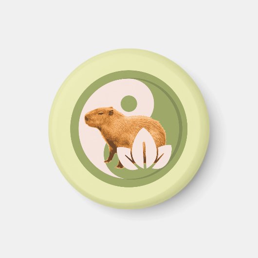 Aimant Capybara Zen Yin Yang Nature Paisible (Devant)