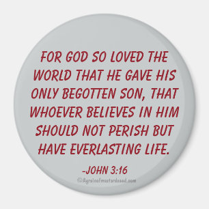 Aimant Car Dieu a tant aimé le monde Jean 3:16