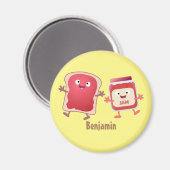 Aimant Caractères de dessins animés sur le pain et la con (Recto/Verso)