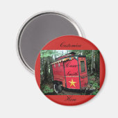 Aimant Caravane rouge Tzigane customisée Sur caravane (Recto/Verso)