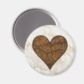 Aimant cardiaque en pierre rustique (Recto/Verso)