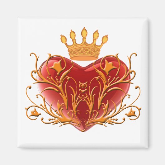 Aimant cardiaque Filigree Crown (Devant)