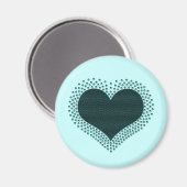 Aimant cardiaque métallique, Turquoise (Recto/Verso)