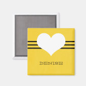 Aimant cardiaque moderne jaune (Recto/Verso)