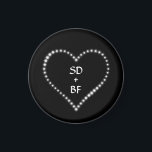Aimant cardiaque monogramme<br><div class="desc">Ce coeur pétillant mignon est accentué par ses initiales et ses initiales, ce qui en fait un cadeau doux et romantique.</div>