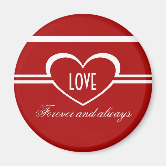 Aimant cardiaque simple, Rouge profond (Devant)