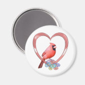 Aimant Cardinal au coeur (Recto/Verso)