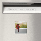 Aimant Cardinal avec Visiteur du poème du Ciel (In Situ (Lave-vaisselle))