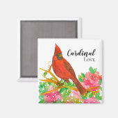 Aimant Cardinal Love Rose Rhododendron Fleurs (Recto/Verso)