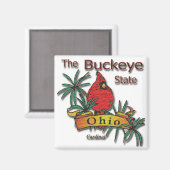 Aimant Cardinal Ohio Buckeye (Recto/Verso)