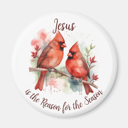 Aimant Cardinal rouge de Noël Jésus raison de la saison (Devant)