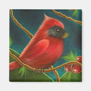 AIMANT CARDINAL ROUGE D'OISEAU