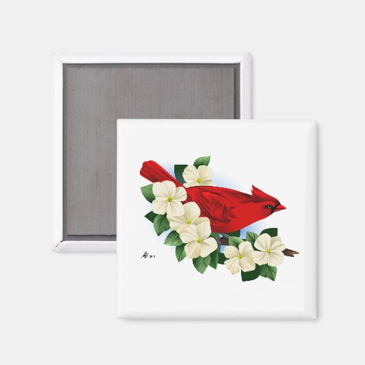 Aimant Cardinal rouge du Nord (Recto/Verso)