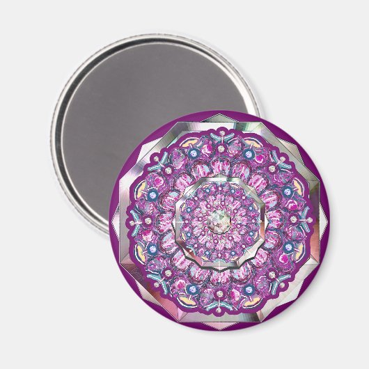 Aimant Cardinal rouge Rosace (Recto/Verso)