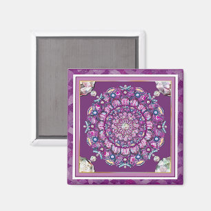 Aimant Cardinal rouge Rosace