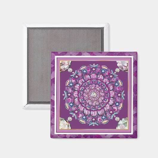 Aimant Cardinal rouge Rosace (Recto/Verso)