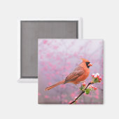 Aimant Cardinal sur l'arbre en fleurs (Recto/Verso)