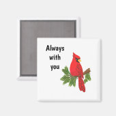 aimant cardinal, toujours avec toi, oiseau, sympat (Recto/Verso)