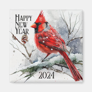 Aimant Cardinaux sur la branche des arbres en scène hiver