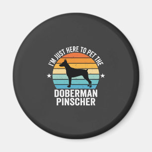 Aimant Caressez le Doberman Pinscher Rétro