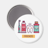 Aimant Caricature Amis de soins oraux (Recto/Verso)