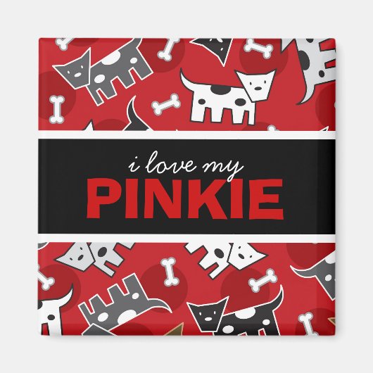 Aimant Caricature amusante Chiens tachetés Chiens Chiens  (Devant)