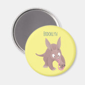 Aimant Caricature amusante de Aardvark (Recto/Verso)