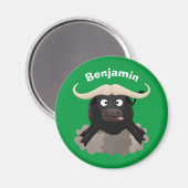 Aimant Caricature amusante de buffle d'eau courante (Recto/Verso)