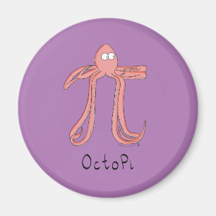 Aimant Caricature amusante de la journée Pi-Octopus