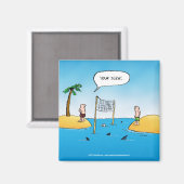 Aimant Caricature amusante de Shark Volleyball (Recto/Verso)